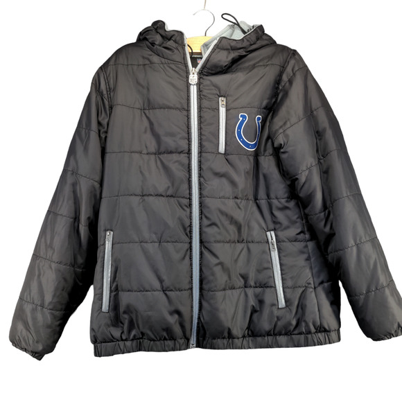 NFL Pro Line Men's Indianapolis Colts Puffer Jacket Black Small Full Zip - Picture 1 of 16